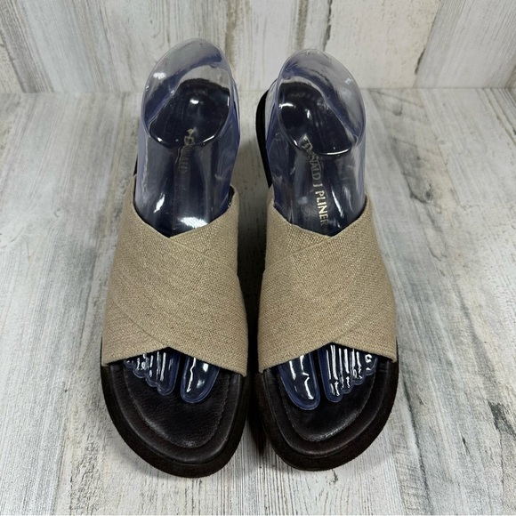 Donald J. Pliner Reyna Tan Linen Wedge Sandals #1360 - Picture 8 of 12